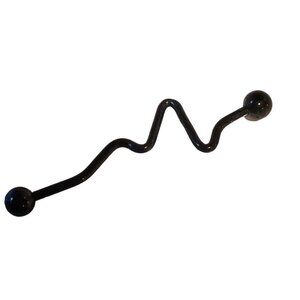 Zig Zag Barbell 14G Surgical Steel Industrial Piercing Jewelry 316L Unisex Black